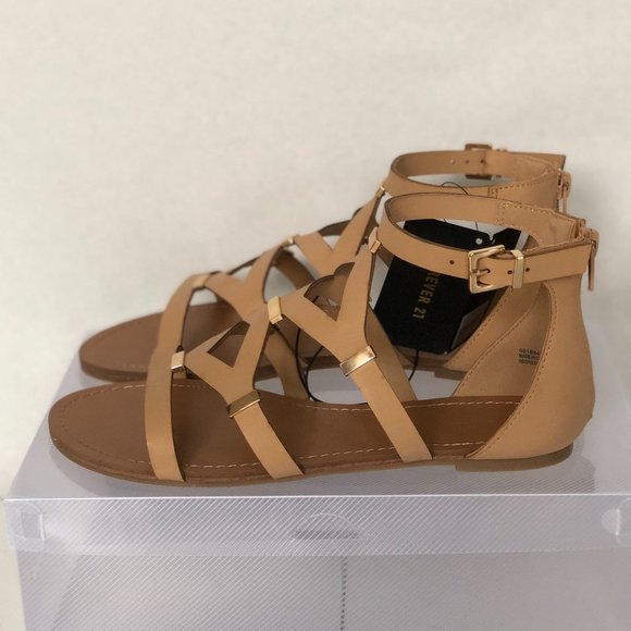 Forever 21 Strappy Cutout Sandals Nude Size 7 - Picture 4 of 4